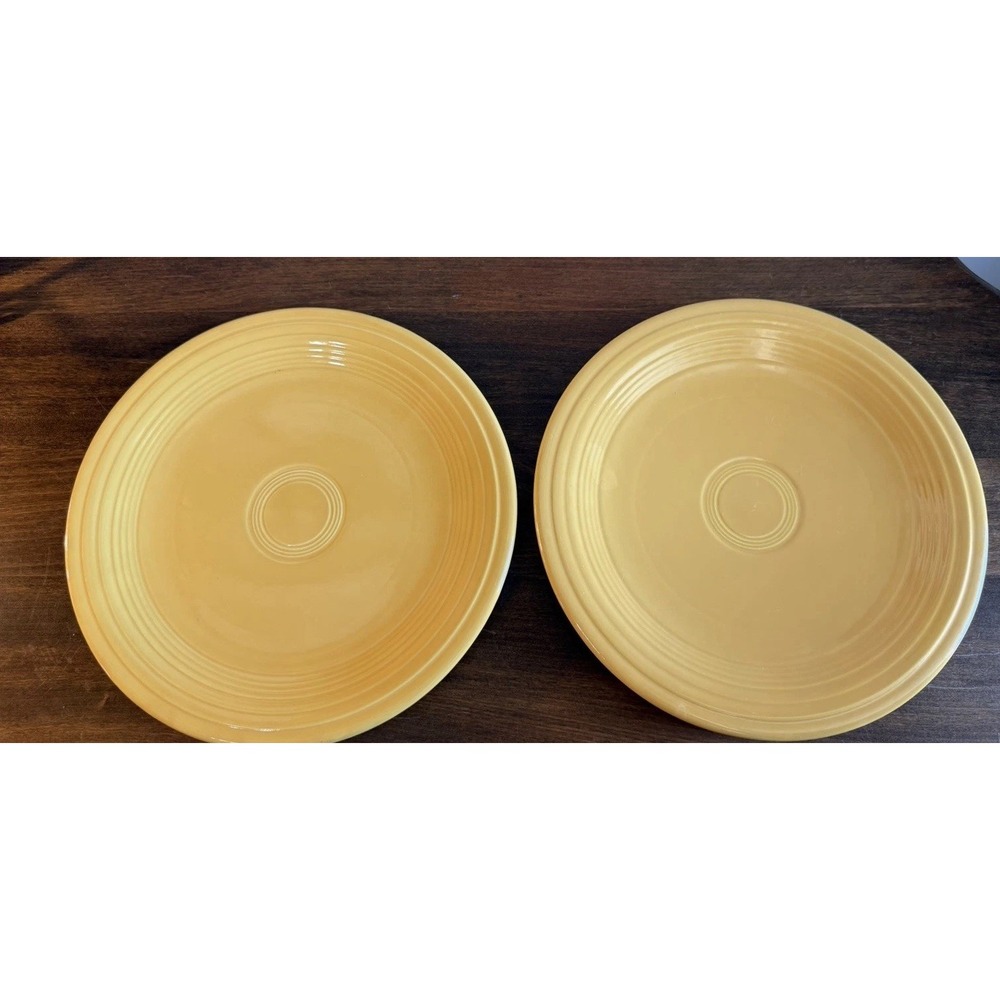 Set Of 2 Vintage Fiesta Yellow 9" Luncheon Plate HLC Genuine Fiestaware Homer La